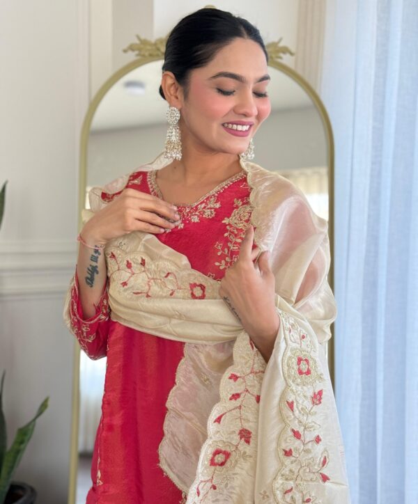 Tissue Embroidered Kurta - Image 2