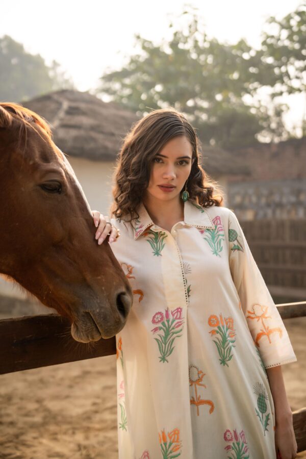 Hand Block Anarkali Coord Set - Image 2