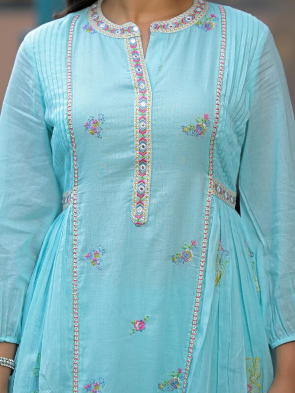 Mul Cotton Anarkali Suit with Mirror Work - Image 6