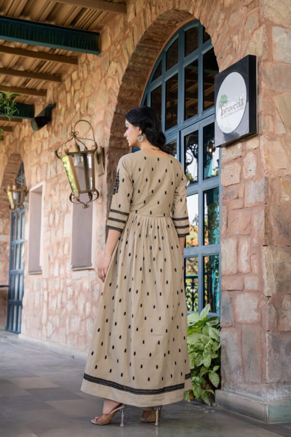 Cotton Anarkali Suit with Embroidery - Image 5
