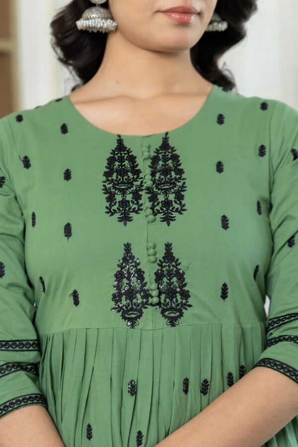 Cotton Anarkali Suit with Embroidery - Image 7