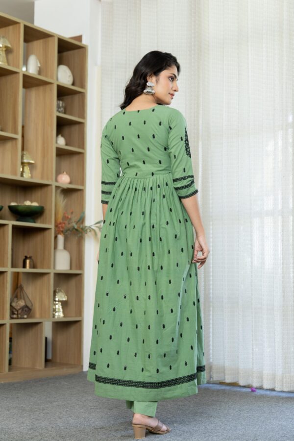 Cotton Anarkali Suit with Embroidery - Image 13
