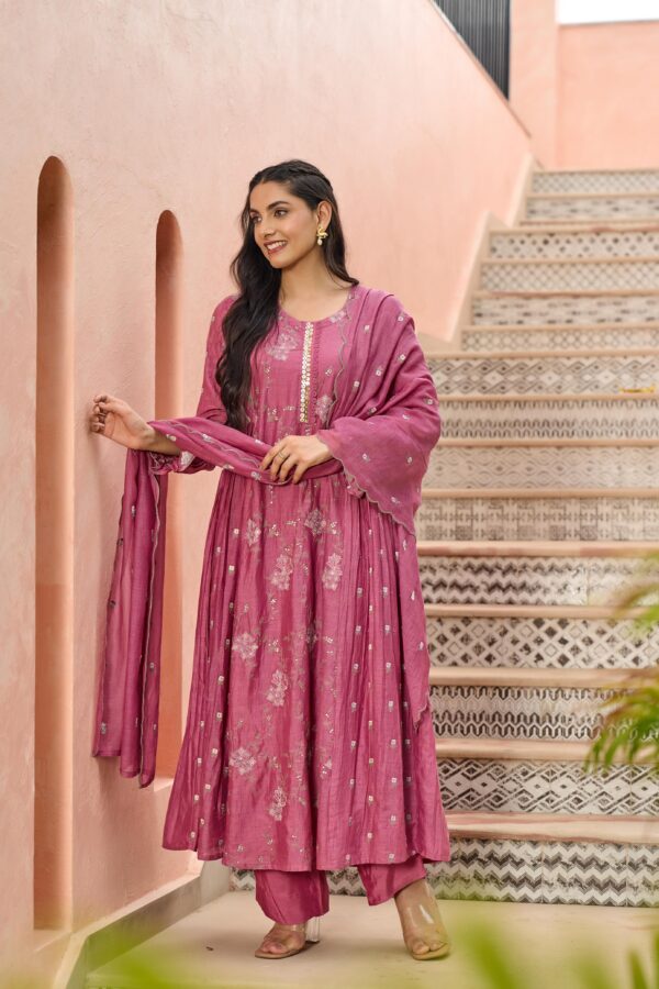 Mal Chanderi Suit with Embroidery - Image 2