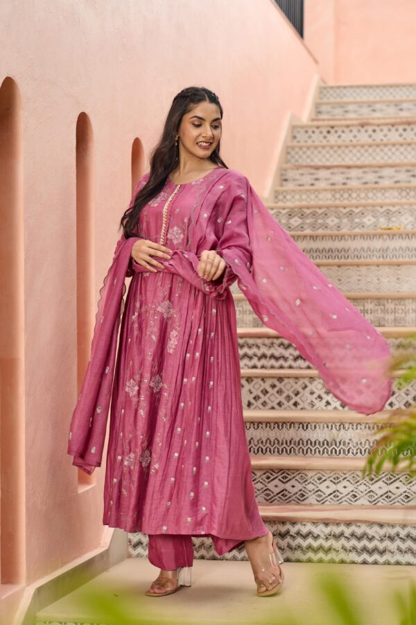Mal Chanderi Suit with Embroidery - Image 3