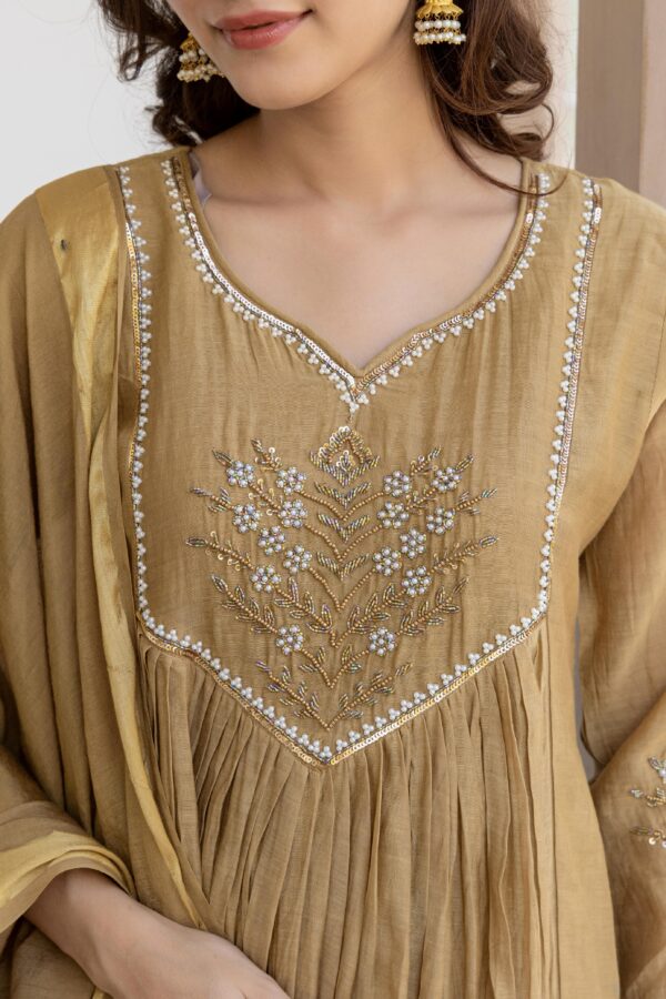Mal Chanderi Anarkali Suit with Handwork - Image 8